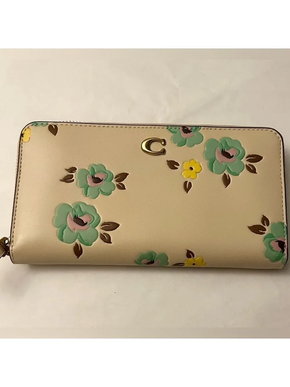 Coach Floral Zip Around  Wallet